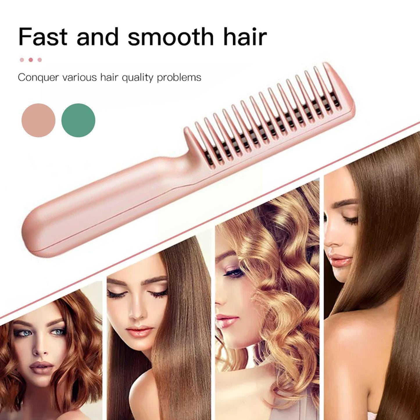 USB Negative Ion Electric Straight Hair Comb