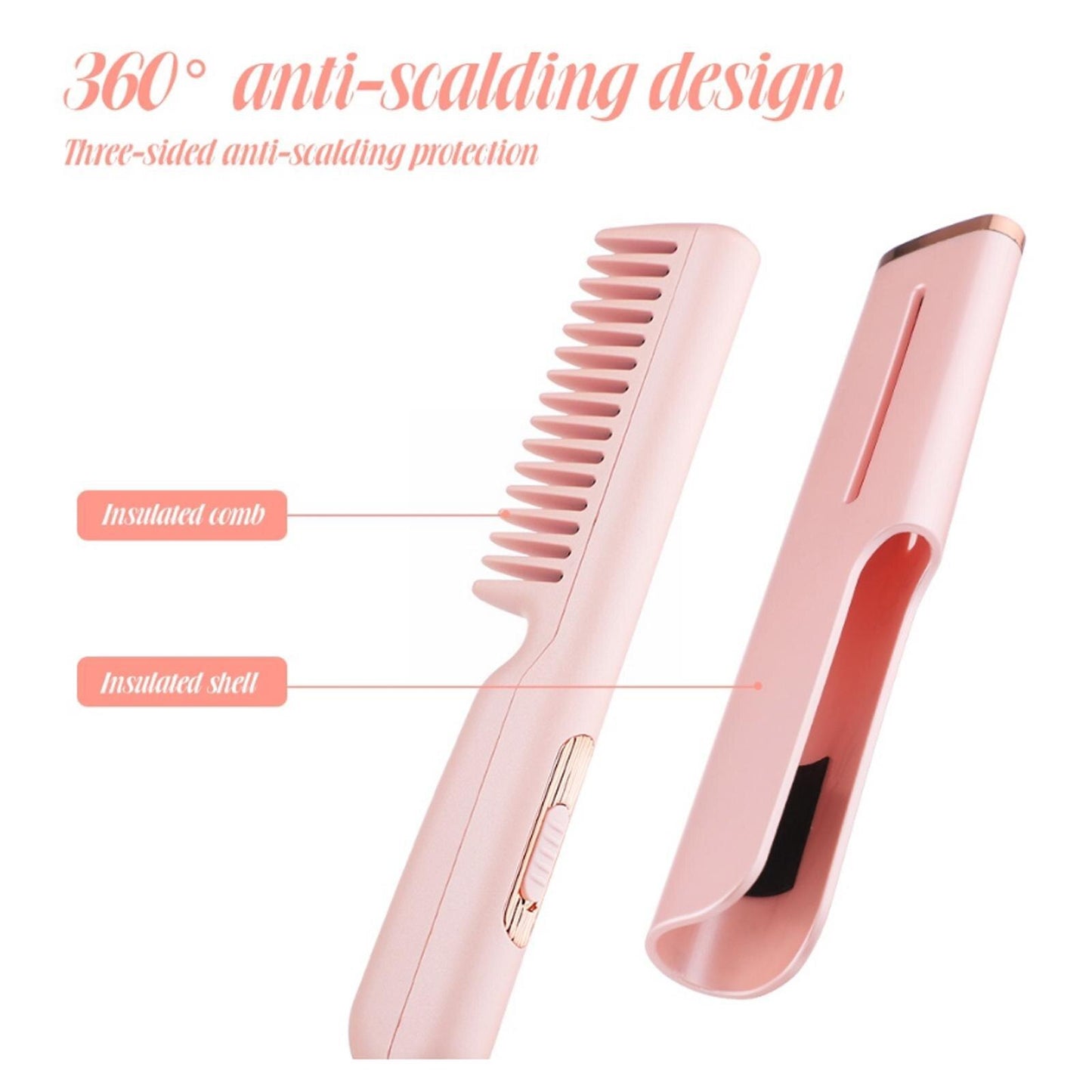 USB Negative Ion Electric Straight Hair Comb