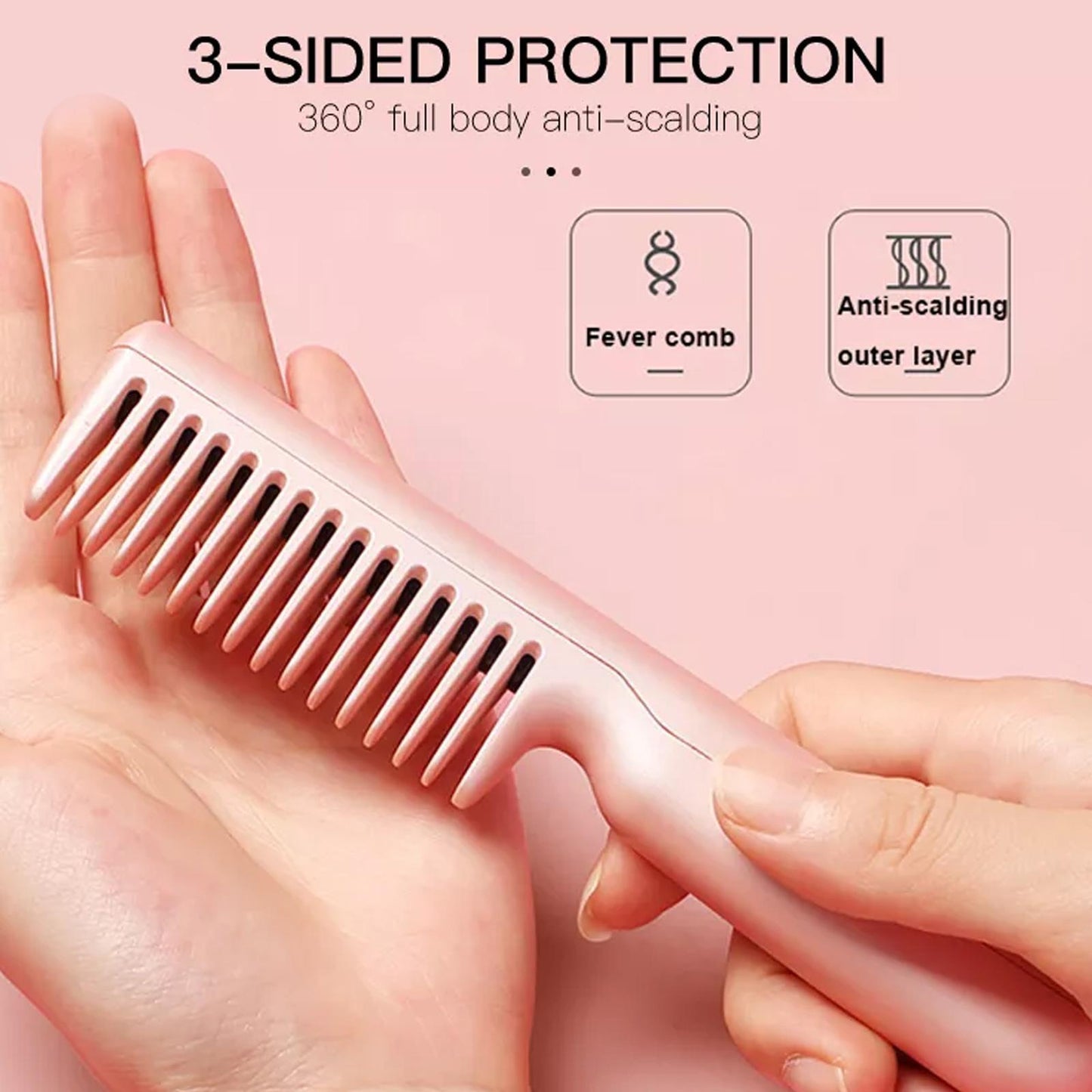 USB Negative Ion Electric Straight Hair Comb